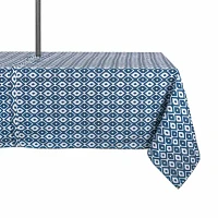 Design Imports Blue Ikat Outdoor  With Zipper Tablecloths