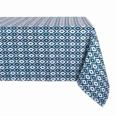 Design Imports Blue Ikat Outdoor Tablecloths