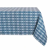 Design Imports Blue Ikat Outdoor Tablecloths