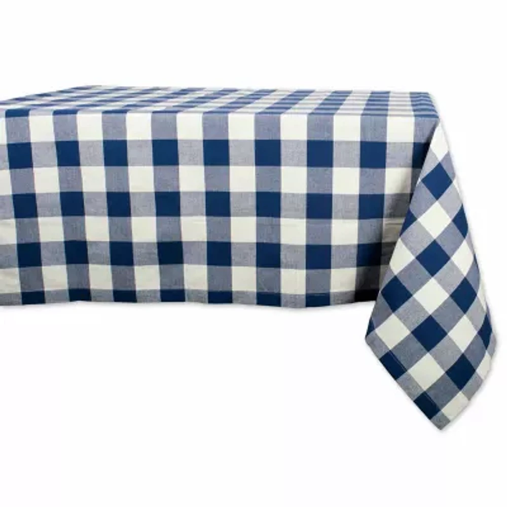 Design Imports Navy Buffalo Check Tablecloths