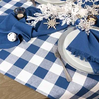 Design Imports Navy Buffalo Check Tablecloths