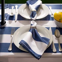 Design Imports Nautical Blue Cabana Stripe Outdoor With Zipper Tablecloth