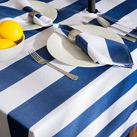 Design Imports Nautical Blue Cabana Stripe Outdoor With Zipper Tablecloth