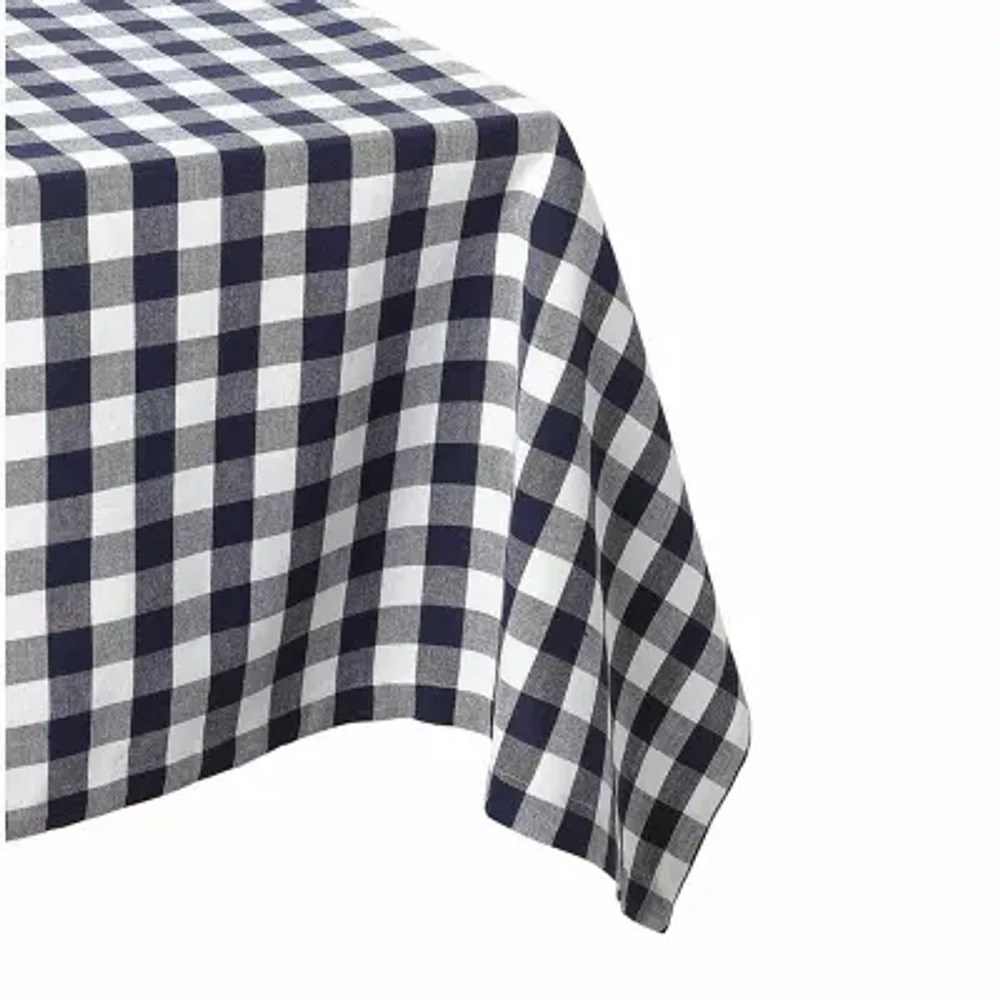 Design Imports Navy/Off-White Checkers Tablecloths