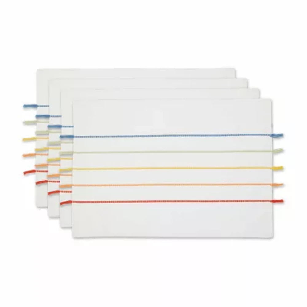 Design Imports Rainbow Stripe Tassel 4-pc. Placemats