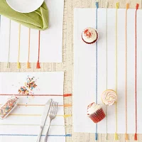 Design Imports Rainbow Stripe Tassel 4-pc. Placemats