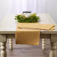 Design Imports Honey Gold/White 2-Tone Ribbed Table Runners