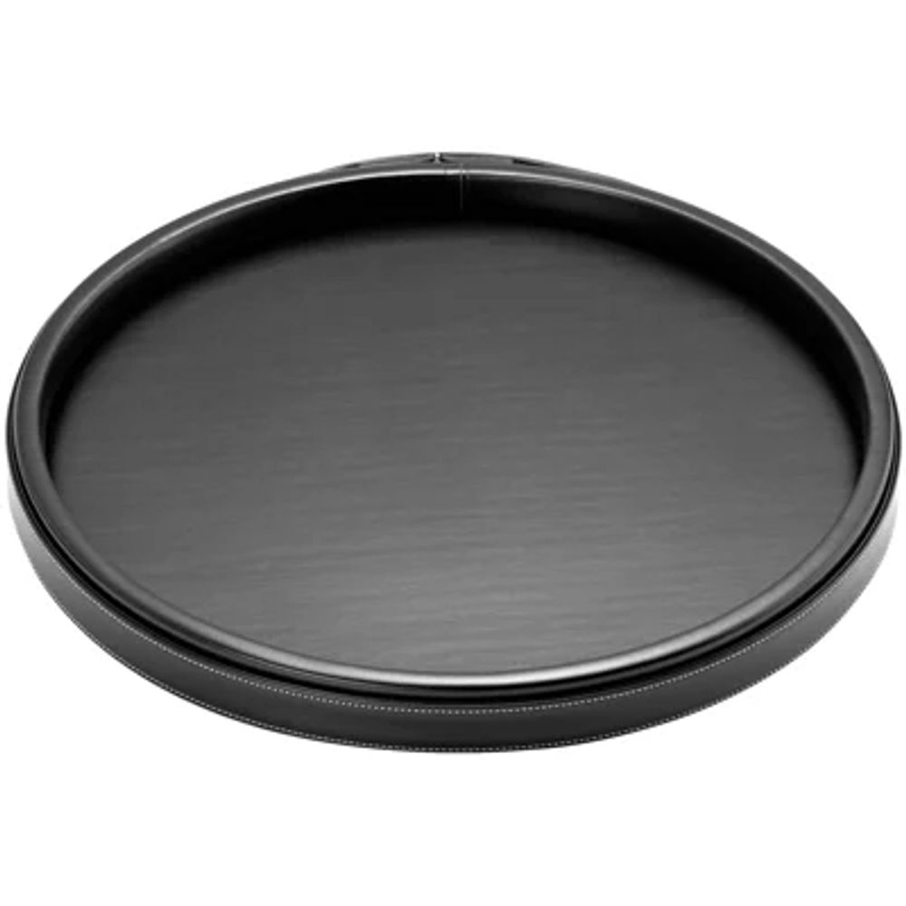 Kraftware Leatherette Stitched 14" Round Serving Tray