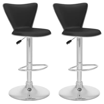 Curved Back Adjustable Bar Stools- Set of 2