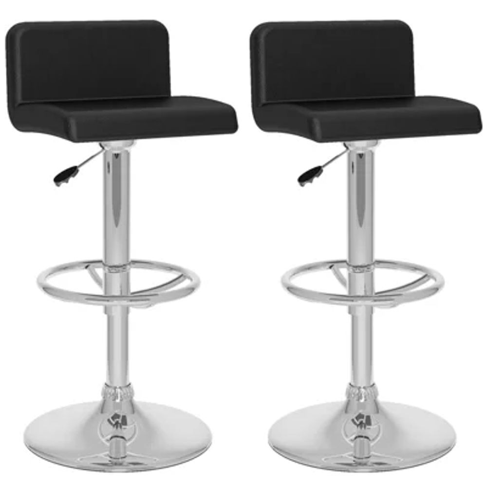 2-Pc. Low Back Adjustable Barstools