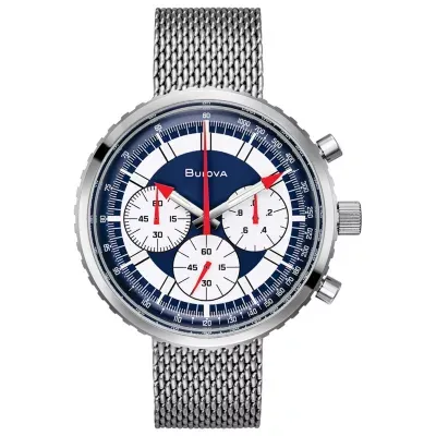 Bulova Chronograph C Mens Silver Tone Stainless Steel Bracelet Watch 96k101