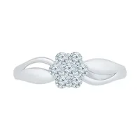 Womens CT. T.W. Mined White Diamond 10K Gold Cluster Cocktail Ring