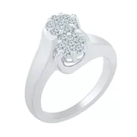 Womens / CT. T.W. Natural White Diamond 10K Gold Flower Cluster Cocktail Ring