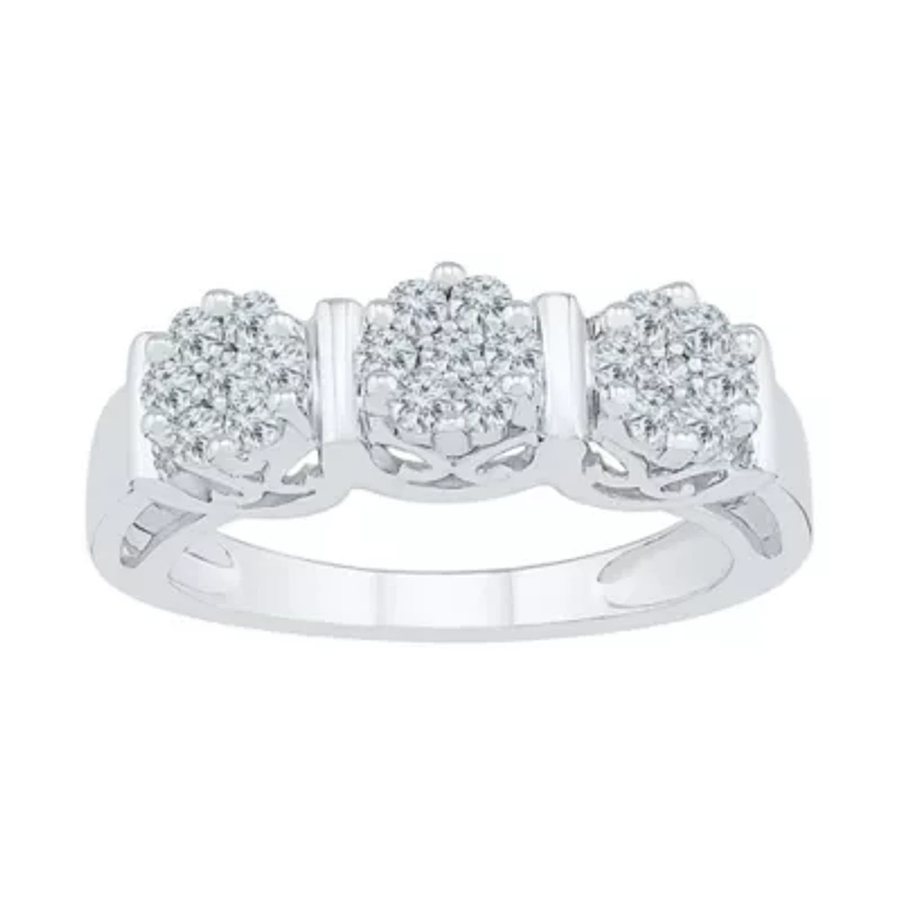Womens 2MM / CT. T.W. Natural White Diamond 10K Gold Cluster Band
