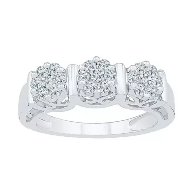 Womens 2MM / CT. T.W. Natural White Diamond 10K Gold Cluster Band