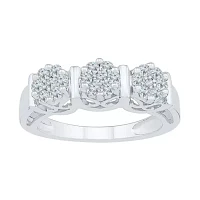 Womens 2MM / CT. T.W. Natural White Diamond 10K Gold Cluster Band