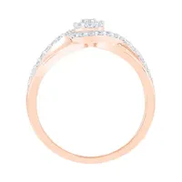 Womens 1/3 CT. T.W. Mined White Diamond 10K Rose Gold Cluster Cocktail Ring