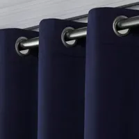 Exclusive Home Curtains Sateen Patio Energy Saving Blackout Grommet Top Single Door Curtain