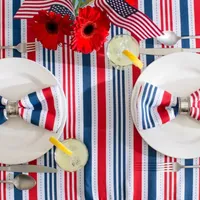 Design imports Patriotic Stripe Outdoor Tablecloth