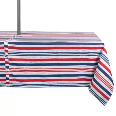 Design Imports Patriotic Stripe Outdoor Umbrella Tablecloth