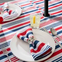 Design Imports Patriotic Stripe Outdoor Umbrella Tablecloth