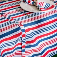 Design Imports Patriotic Stripe Outdoor Umbrella Tablecloth