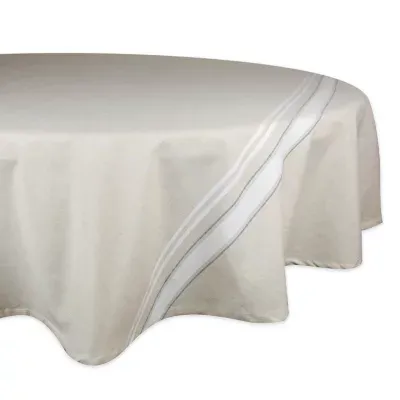 Design Imports Chambray French Sripe Tablecloth