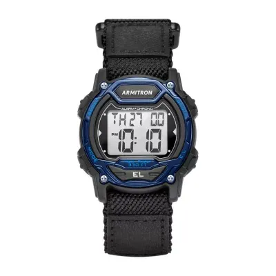 Armitron Pro Sport Mens Chronograph Black Strap Watch 45/7004blu