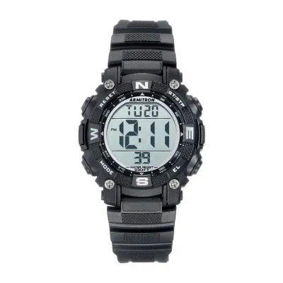 Armitron Pro Sport Mens Chronograph Black Strap Watch 45/7099blk