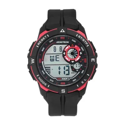 Armitron Pro Sport Mens Chronograph Black Strap Watch 40/8449rbk