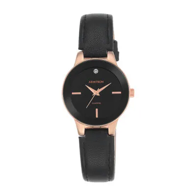 Armitron Now Unisex Adult Black Leather Strap Watch 75/5410bkrgbk