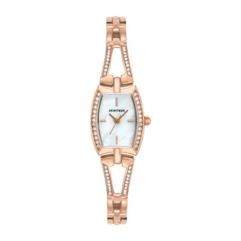 Armitron Womens Crystal Accent Rose Goldtone Bracelet Watch 75/5502mprg