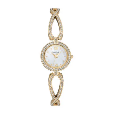 Armitron Womens Crystal Accent Gold Tone Bracelet Watch 75/5536mpgp