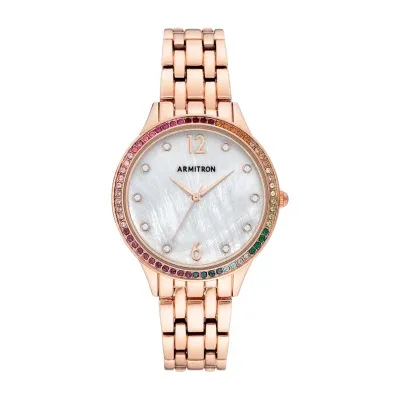 Armitron Womens Crystal Accent Rose Goldtone Bracelet Watch 75/5644mprg