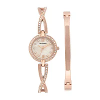 Armitron Womens Crystal Accent Rose Goldtone 2-pc. Watch Boxed Set-75/5720bmrgst