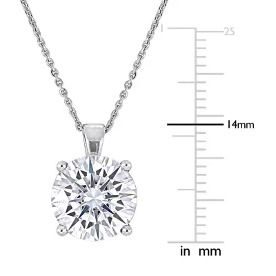 Womens CT. T.W. Lab Created White Moissanite 14K White Gold Round Pendant Necklace