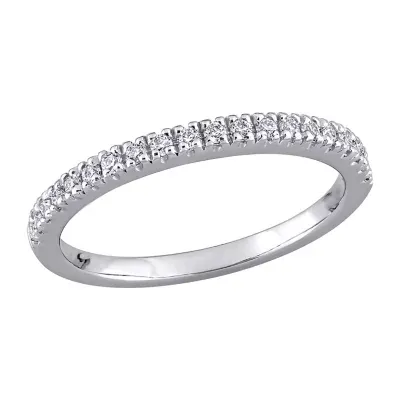 2MM 1/5 CT.  Lab Created White Moissanite 10K Gold Band