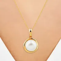 Certified Sofia™ Cultured Freshwater Pearl 10K Gold Knot Pendant