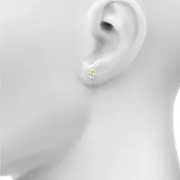 Lab Created White Sapphire 10K Gold Sterling Silver 12mm Heart Stud Earrings