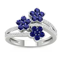 Womens 1/6 CT. T.W. Genuine Blue Sapphire 10K Gold Cocktail Ring