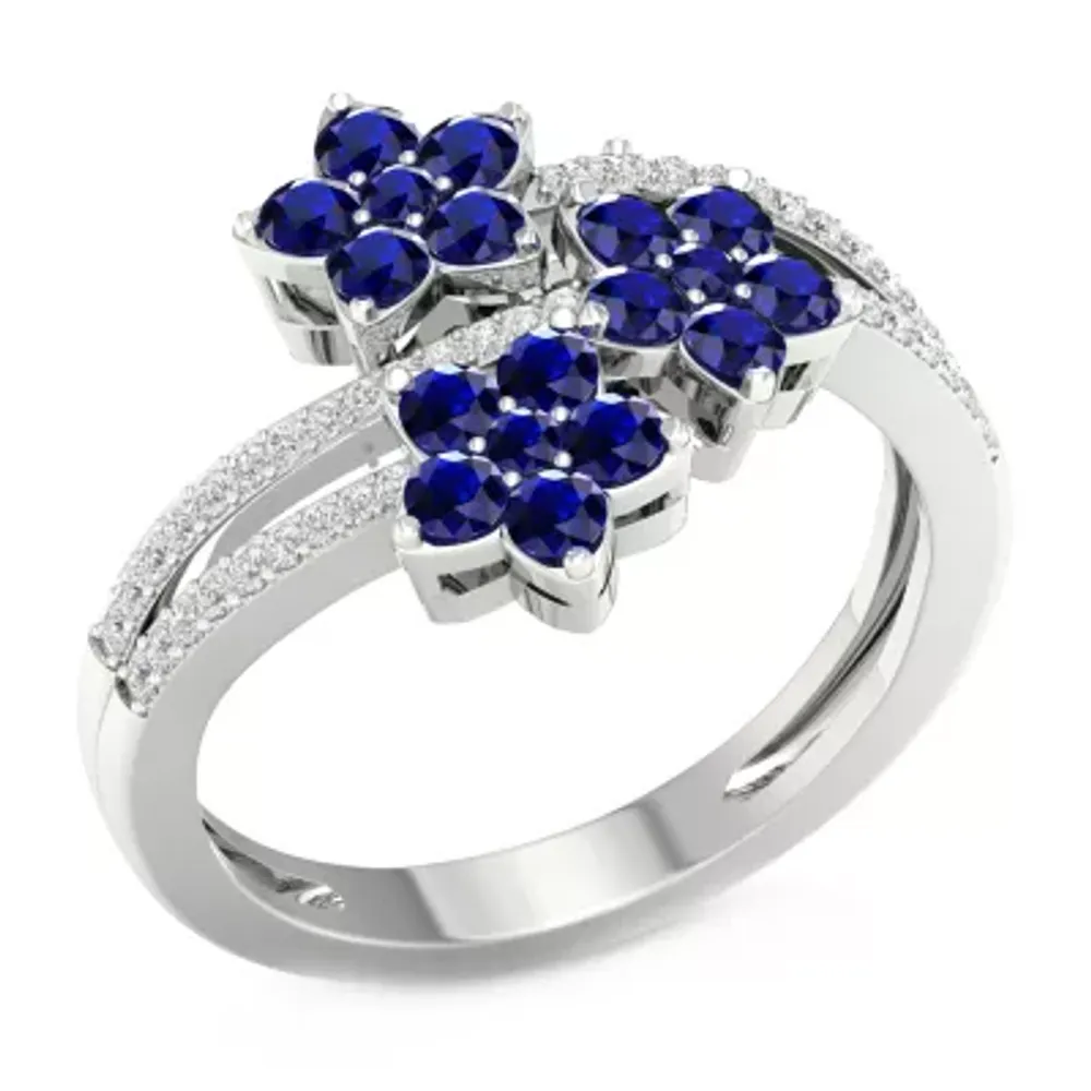 Womens 1/6 CT. T.W. Genuine Blue Sapphire 10K Gold Cocktail Ring