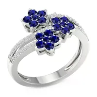 Womens 1/6 CT. T.W. Genuine Blue Sapphire 10K Gold Cocktail Ring