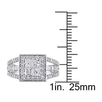 Womens 1 1/2 CT. T.W. Natural White Diamond 14K Gold Halo Engagement Ring