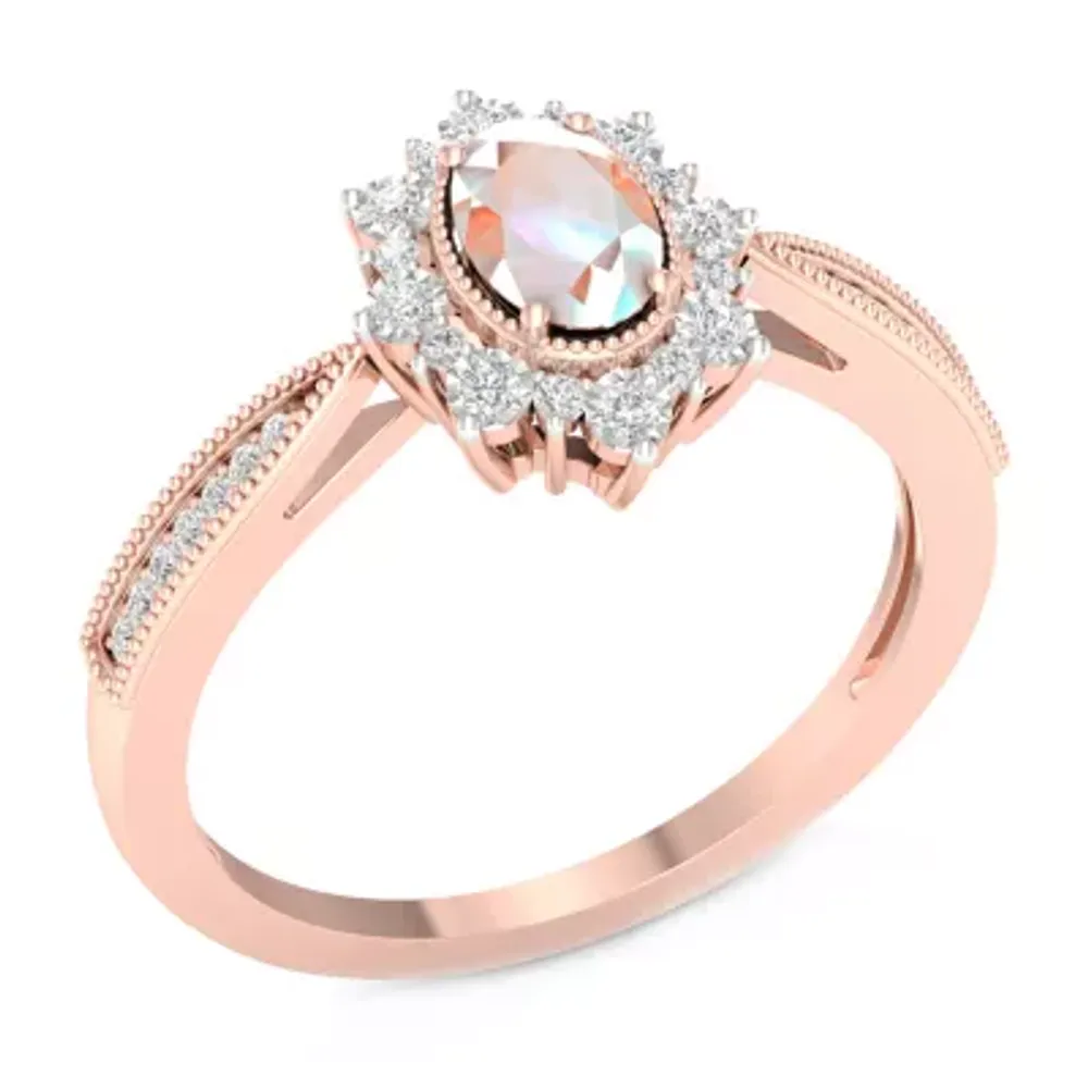 Womens 1/ CT. T.W. Genuine White Opal 10K Gold Cocktail Ring