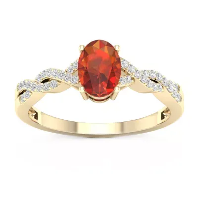 Womens 1/ CT. T.W. Genuine Orange Citrine 10K Gold Cocktail Ring