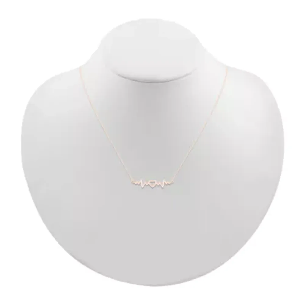 Womens 10K Rose Gold Heart Pendant Necklace