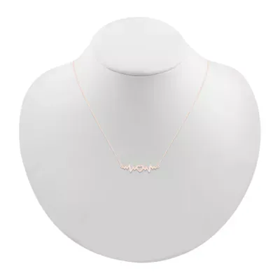 Womens 10K Rose Gold Heart Pendant Necklace