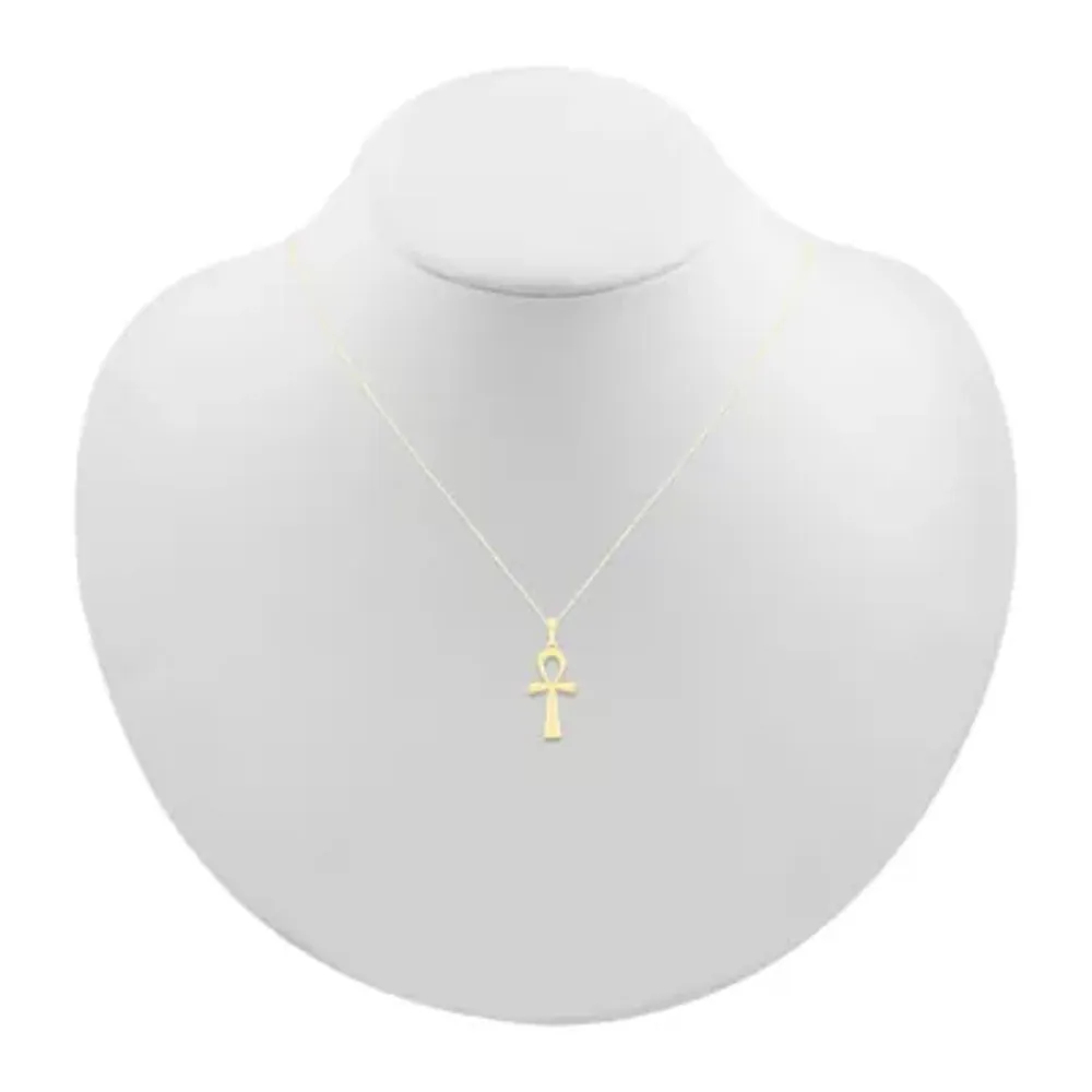 Womens 10K Gold Cross Pendant Necklace