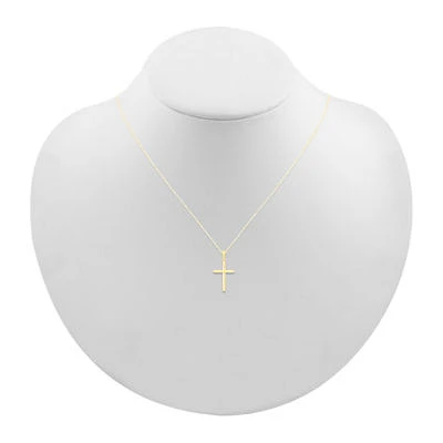 Womens 10K Gold Cross Pendant Necklace