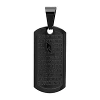 Steeltime Serenity Prayer Mens Stainless Steel Dog Tag Pendant Necklace